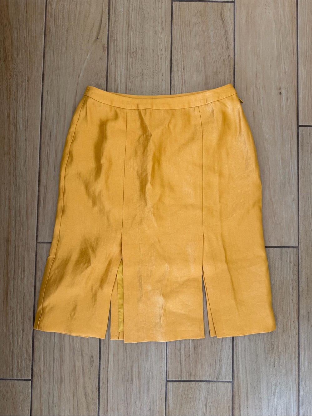 NEW Reformation Mustard Yellow Pencil Skirt with Slits